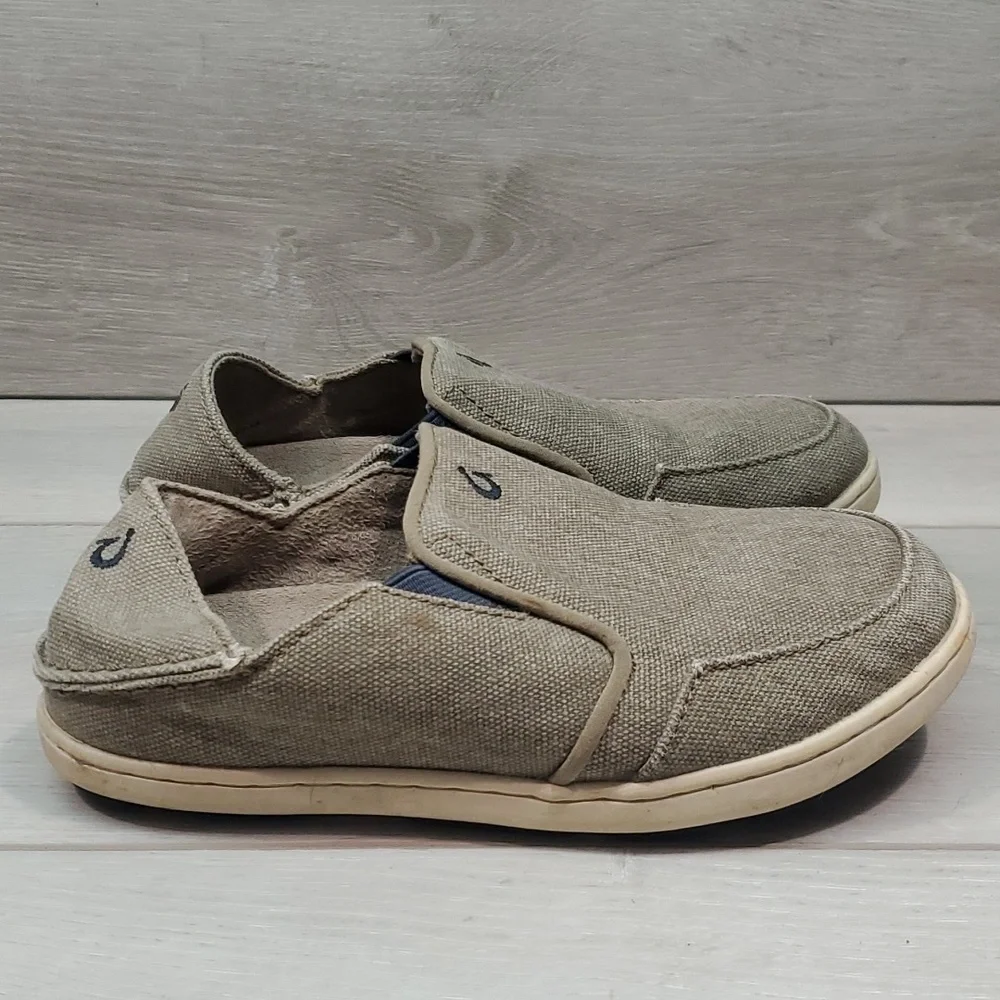 Olukai Kids Boys Nohea Lole Boys Textile Loafer Slip on shoes sz B1
